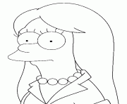 Marge Simpson avec les cheveux a plat dessin à colorier