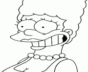 Marge Simpson maquillee dessin à colorier