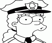 Marge en policier dessin à colorier