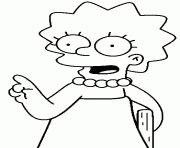 Lisa Simpson leve le doigt dessin à colorier