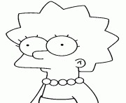 Lisa Simpson avec un collier de perle dessin à colorier