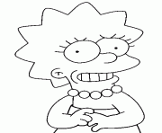 Lisa Simpson embarassee dessin à colorier