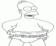 Coloriage Homer Simpson welcome