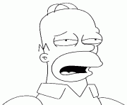 Homer Simpson fatigue dessin à colorier