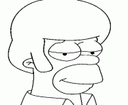 Homer avec des cheveux dessin à colorier