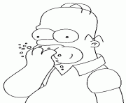 Coloriage dessin simpson Moe avec son fusil dessin