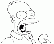 Homer va manger un donut dessin à colorier