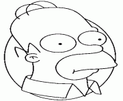 Coloriage Homer avec de la biere et un chapeau americain dessin