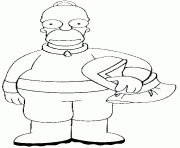 Homer avec sa tenue de travailleur dessin à colorier