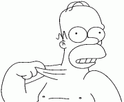 Homer Simpson a la peau elastique dessin à colorier