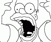 Coloriage Homer Simpson qui fait des bonds dessin