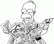 Coloriage dessin simpson Krusty avec un megot dessin