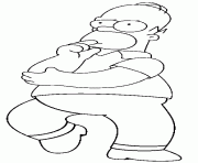 Homer Simpson est songeur dessin à colorier