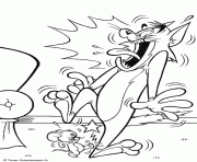 Coloriage Tom et Jerry veulent faire tomber un hippy dans un trou dessin