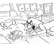 Tom essaie d attrapper Jerry dessin à colorier