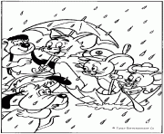 Tom et Jerry sous pluie dessin à colorier