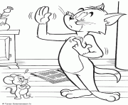 Coloriage Tom et Jerry sous pluie dessin