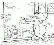 Coloriage Tom essaie d attrapper Jerry dessin