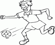 joueur et ballon de football dessin à colorier