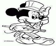 dessin de Mickey en costume dessin à colorier