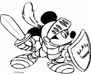 Coloriage Mickey assis dans un fauteuil surpris dessin