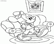 Coloriage Mickey fait du patin a glace dessin