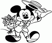Coloriage dessin de Mickey en costume dessin