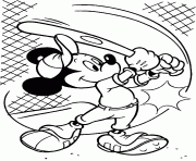 coloriage de Mickey qui joue au baseball dessin à colorier