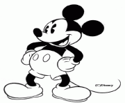 Coloriage Mickey assis dans un fauteuil surpris dessin