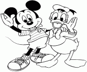 dessin de Mickey et son ami Donald dessin à colorier