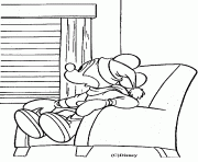 Coloriage mickey veut dormir il tient une chandelle dessin