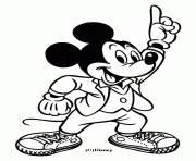 Mickey danse dessin à colorier