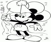 Coloriage Mickey est un peintre dessin