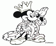 dessin de Mickey en roi dessin à colorier