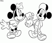 Mickey offre des bonbons a Minnie dessin à colorier