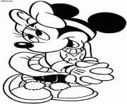 Minnie est une souris timide dessin à colorier
