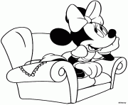 Minnie reve sur son fauteuil dessin à colorier