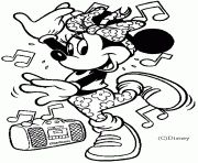 dessin de Minnie qui danse dessin à colorier