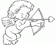 Coloriage un ange recoit une fleche cupidon dessin