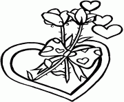 st valentin coeurs et fleurs dessin à colorier
