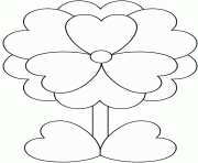 st valentin fleur de coeurs dessin à colorier