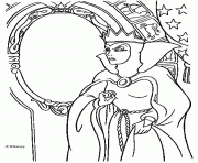 la reine devant son miroir dessin à colorier