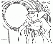 Coloriage la sorciere donne la pomme a Blanche Neige dessin