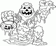 Le monstre du marais est de sorti pour Halloween dessin à colorier