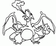 pokemon dracaufeu y dessin à colorier