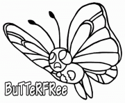 pokemon 012 butterfree dessin à colorier