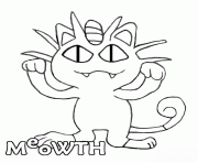 Coloriage pokemon 052 Meowth Togepi dessin