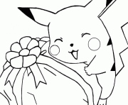 pokemon Pikachu cadeau dessin à colorier