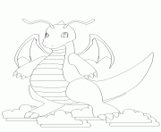 pokemon 149 Dragonite bis dessin à colorier