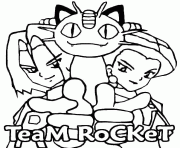 pokemon Team Rocket dessin à colorier